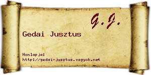 Gedai Jusztus névjegykártya